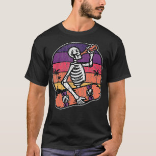 Abspielen von Skelett Skater Skateboarding Skelett T-Shirt