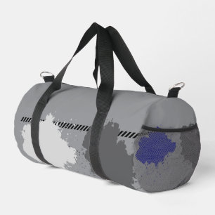 Absract Silver and Blue Cloud Art Gym & Travel Duffle Bag