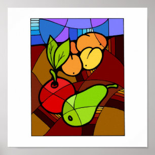 Abstact Frucht-Küchen-Dekor 15x15 Poster