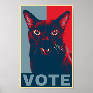 ABSTIMMEN, mit Manny Halloween-Katze Poster