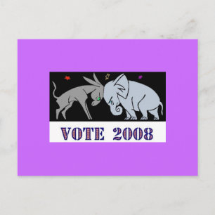 ABSTIMMUNG 2008 POSTCARD DEMOKRAT REPUBLIKANISCHE POSTKARTE