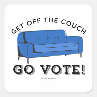 ABSTIMMUNG 2024 - Vom Sofa absteigen Quadratischer Aufkleber
