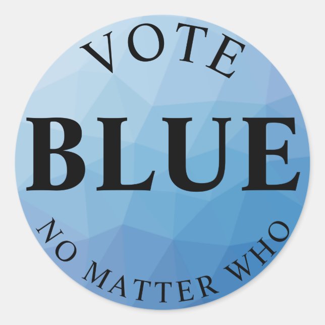 Abstimmung blau, egal, wer demokratisch politisch runder aufkleber (Vorderseite)