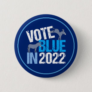 Abstimmung Blau im Jahr 2022 Demokrat Donkey Halbz Button