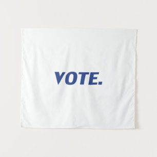 "Abstimmung" blau weiß Wandteppich