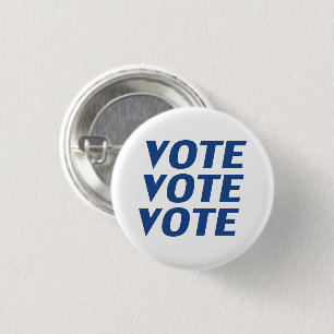 Abstimmung: Blaue weiße Runde / Quadratzoll Button