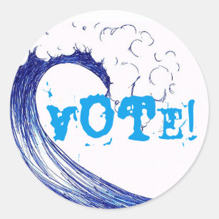 Abstimmung! Blaue Welle 2018 Runder Aufkleber