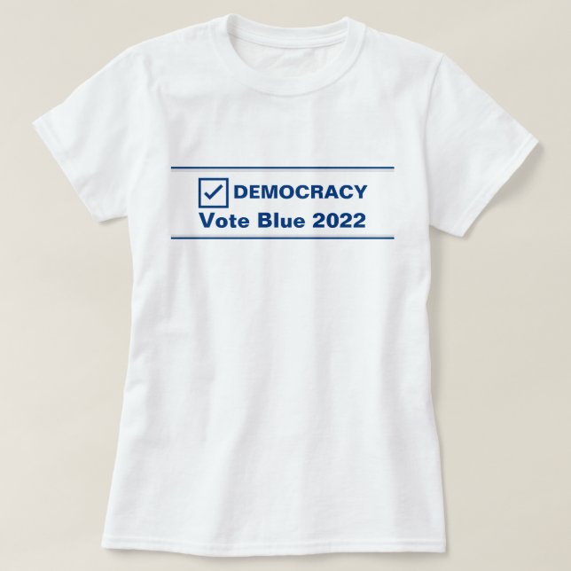 Abstimmung Blue 2024 Demokratie T-Shirt (Design vorne)