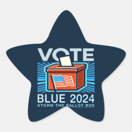 Abstimmung Blue 2024 Präsidentschaftswahl Stern-Aufkleber