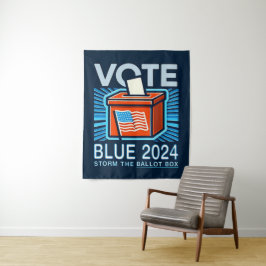 Abstimmung Blue 2024 Präsidentschaftswahl Wandteppich