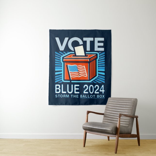Abstimmung Blue 2024 Präsidentschaftswahl Wandteppich (Beispiel)