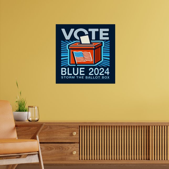 Abstimmung Blue 2024 Wahl des Präsidenten Poster (Wohnzimmer 2)