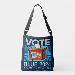 Abstimmung Blue 2024 Wahlurne Präsidentschaftswahl Tragetaschen Mit Langen Trägern