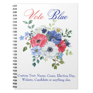Abstimmung Blue Voting USA Demokratische politisch Notizblock