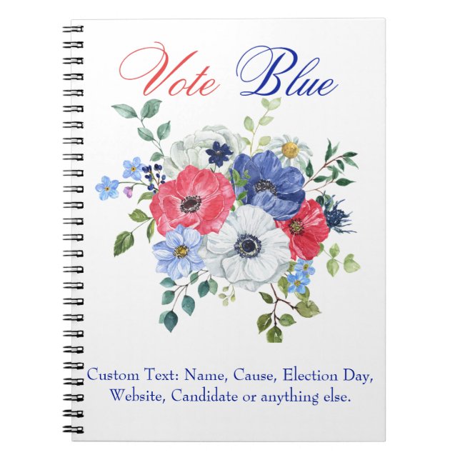 Abstimmung Blue Voting USA Demokratische politisch Notizblock (Vorderseite)