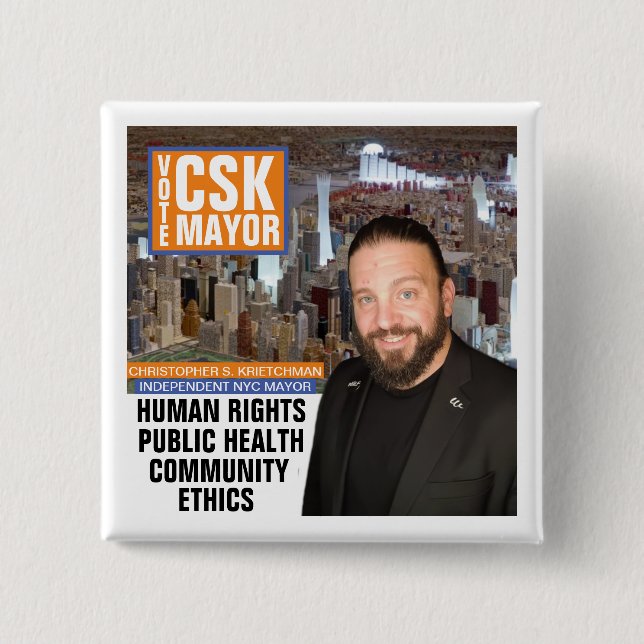 Abstimmung CSK NYC Bürgermeister 2021 Button (Vorderseite)
