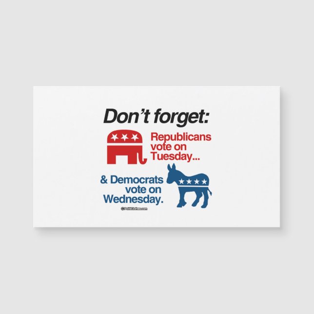 ABSTIMMUNG DER REPUBLIKANER AM Dienstag Magnetkarte (Vorderseite)