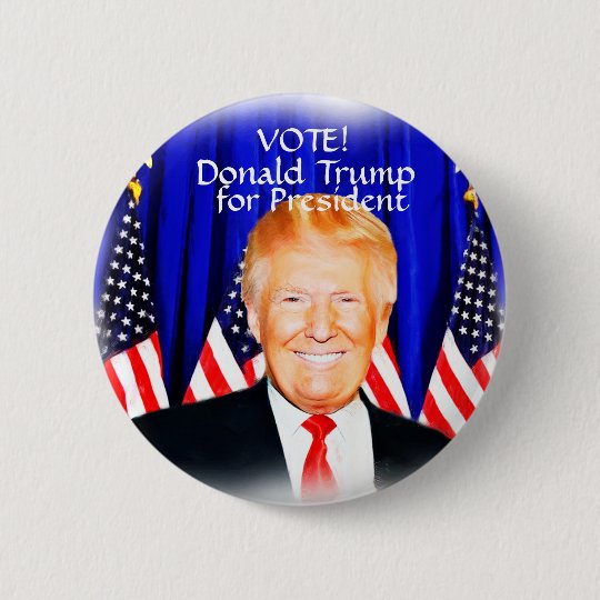 ABSTIMMUNG! Donald Trump für President_ Runder Button 5,7 Cm