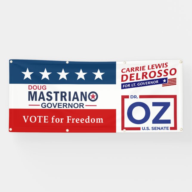 Abstimmung for Freedom with Mastriano, DelRosso &  Banner (Horizontal)
