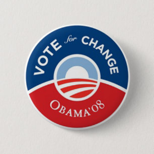 Abstimmung für Änderungobama-Knopf Button