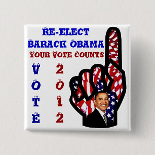 Abstimmung für Barack Obama 2012_ Button