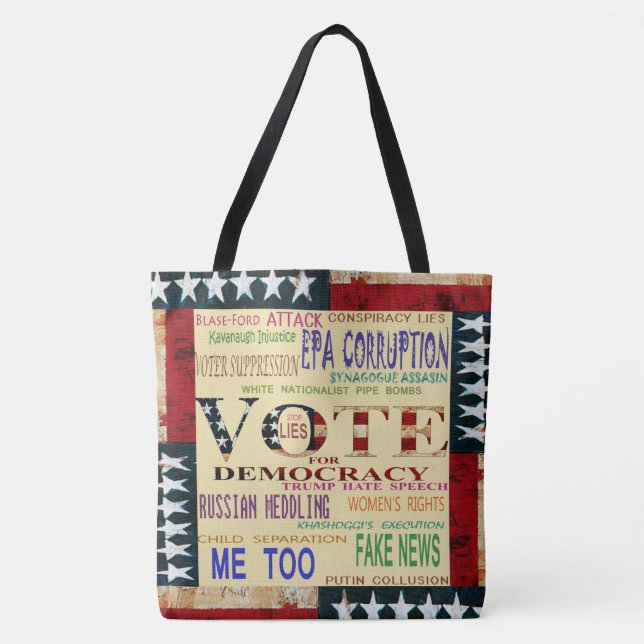 Abstimmung für Demokratie Tasche (Vorderseite)