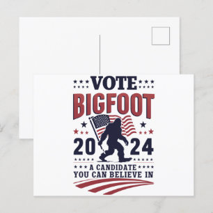 Abstimmung für den Präsidenten von Bigfoot 2024 Sa Postkarte