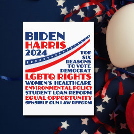 Abstimmung für die Wahlplattform Biden Harris 2024 Postkarte
