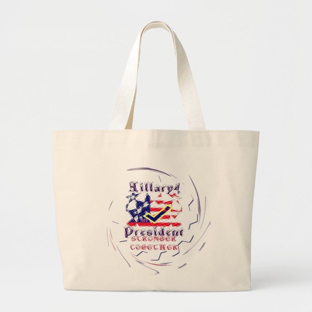 Abstimmung für Hillary USA Stronger Together My Pr Jumbo Stoffbeutel (Vorne)