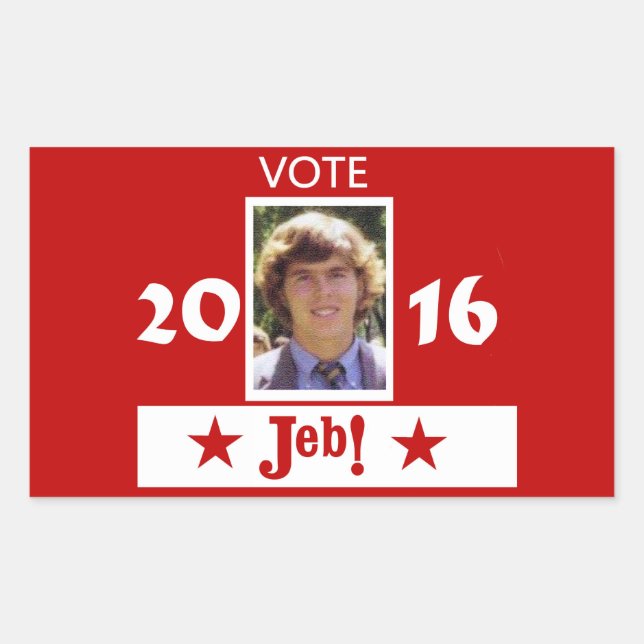 Abstimmung für Jeb 2016 Rechteckiger Aufkleber (Vorderseite)