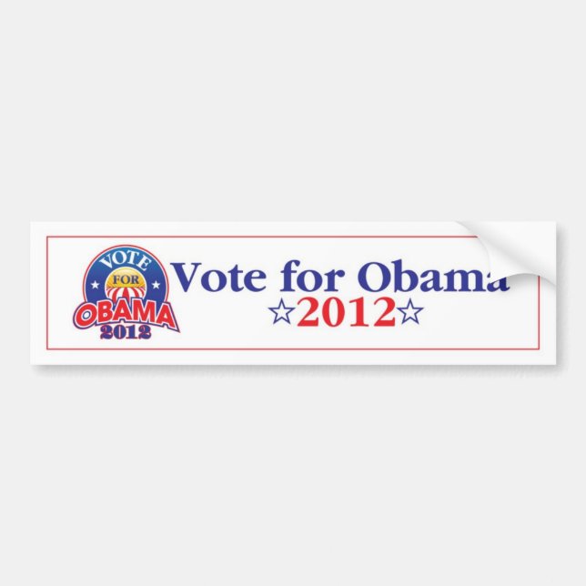 Abstimmung für Obama 2012 Autoaufkleber (Vorne)