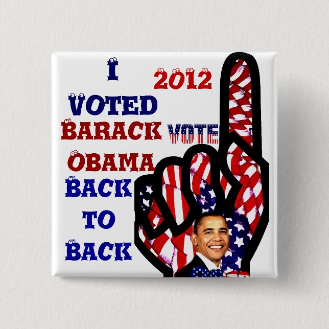 Abstimmung für Obama #2,Back to Back_ Button (Vorderseite)