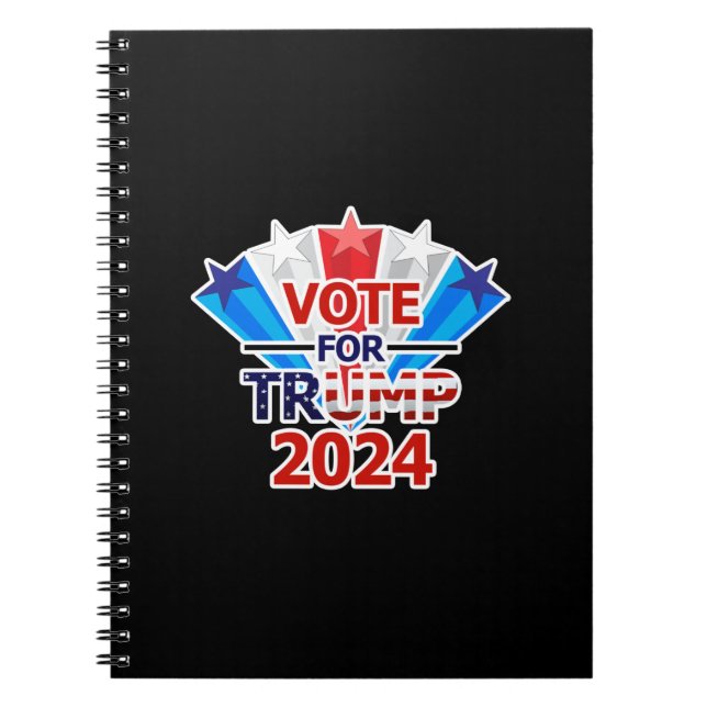 Abstimmung für Trump 2024 Stars Notizblock (Vorderseite)