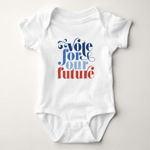 Abstimmung für unsere zukünftige Wahl Rot Weiß Baby Strampler