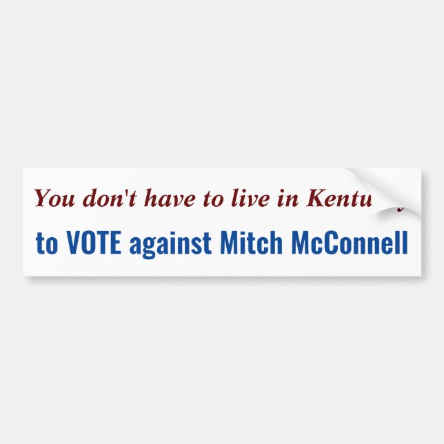 Abstimmung gegen Mitch McConnell Autoaufkleber (Vorne)