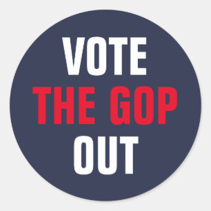 Abstimmung: GOP Out Red White Blue Runder Aufkleber