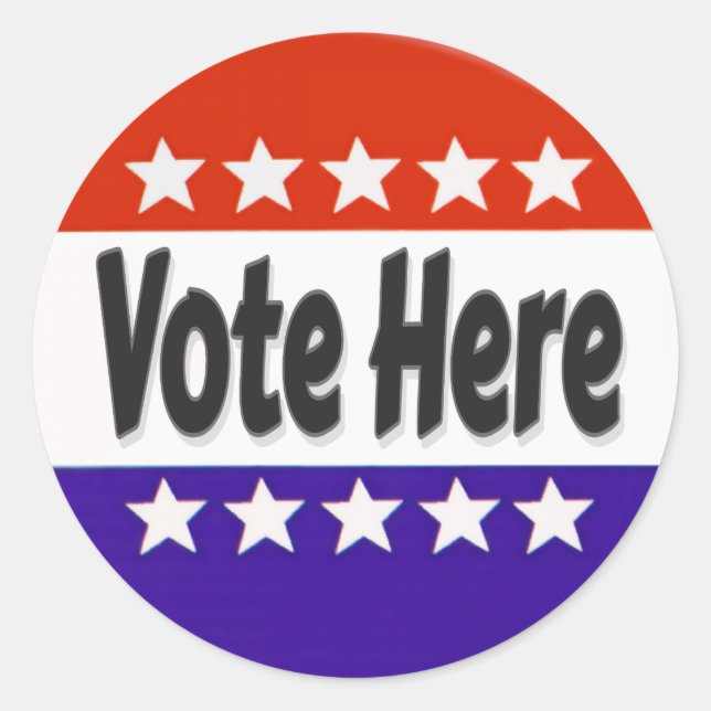 Abstimmung hier runder aufkleber (Vorderseite)