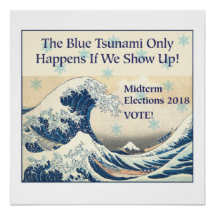 Abstimmung im Zeichen des Blauen Tsunami-Protestes Poster