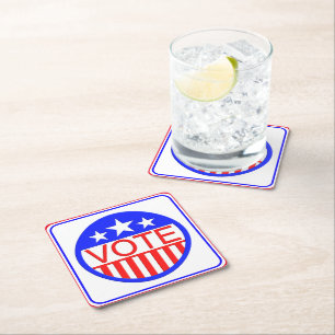 Abstimmung in Amerika Rechteckiger Pappuntersetzer