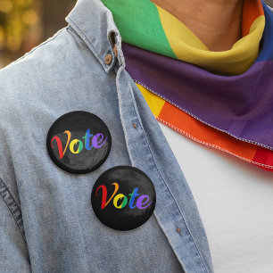 Abstimmung in Regenbogen Button