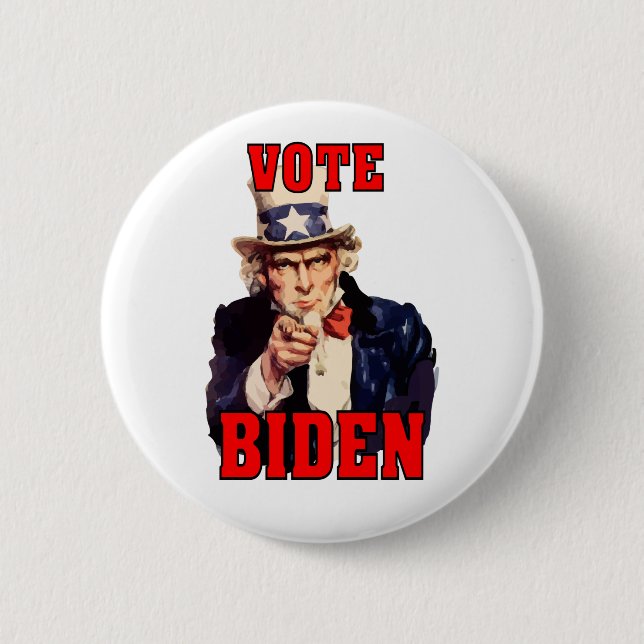 Abstimmung Joe Biden Uncle Sam 2024 Button (Vorderseite)
