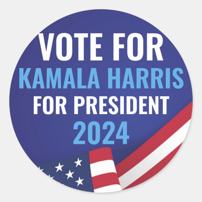 Abstimmung Kamala Harris im Namen des Präsidenten  Runder Aufkleber (Vorderseite)
