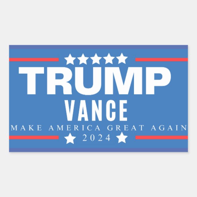 Abstimmung MAGA Trump Vance 2024 Rechteckiger Aufkleber (Vorderseite)