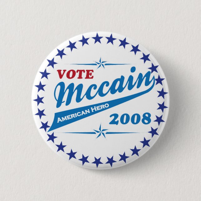 Abstimmung McCAIN eine amerikanische Heldwahl 2008 Button (Vorderseite)