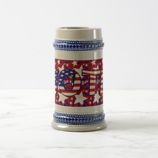 Abstimmung mit den US Flagge - Bierglas (Mittel)