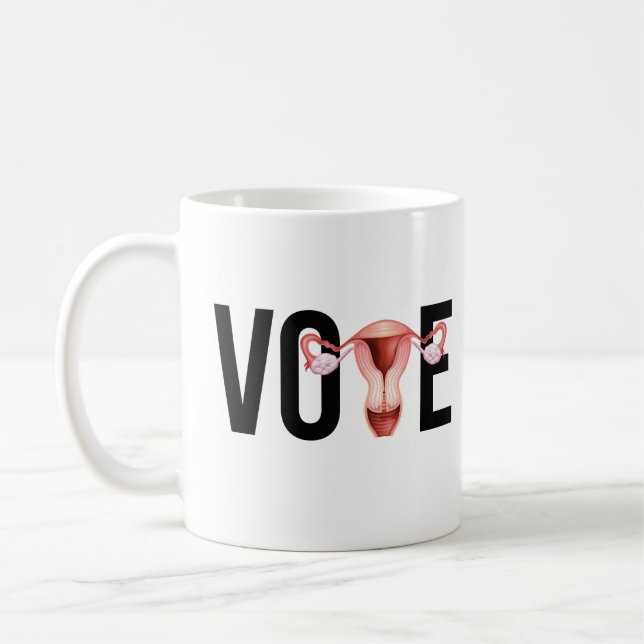 Abstimmung mit Ihrem Uterus Kaffeetasse (Links)