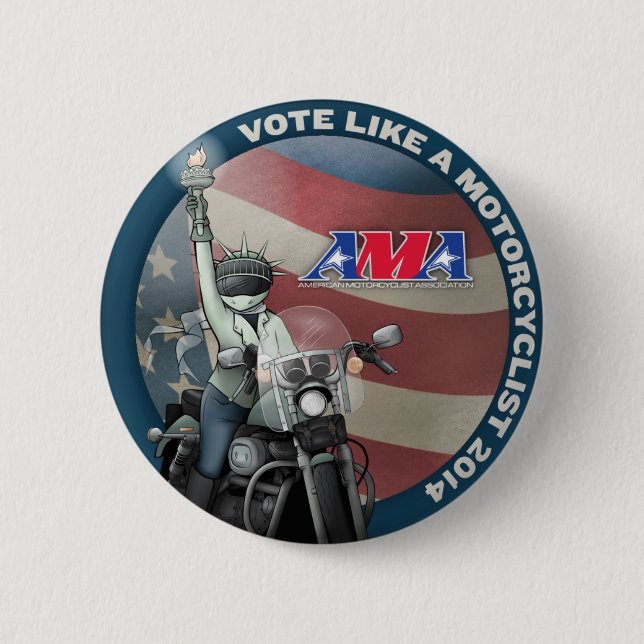 Abstimmung mögen einen Motorradfahrer Button (Vorderseite)