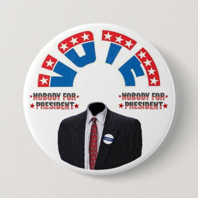Abstimmung NIEMAND für Presiednt Button (Vorderseite)