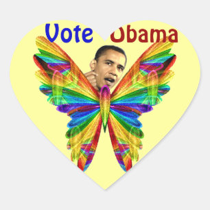 Abstimmung Obama_ Herz-Aufkleber