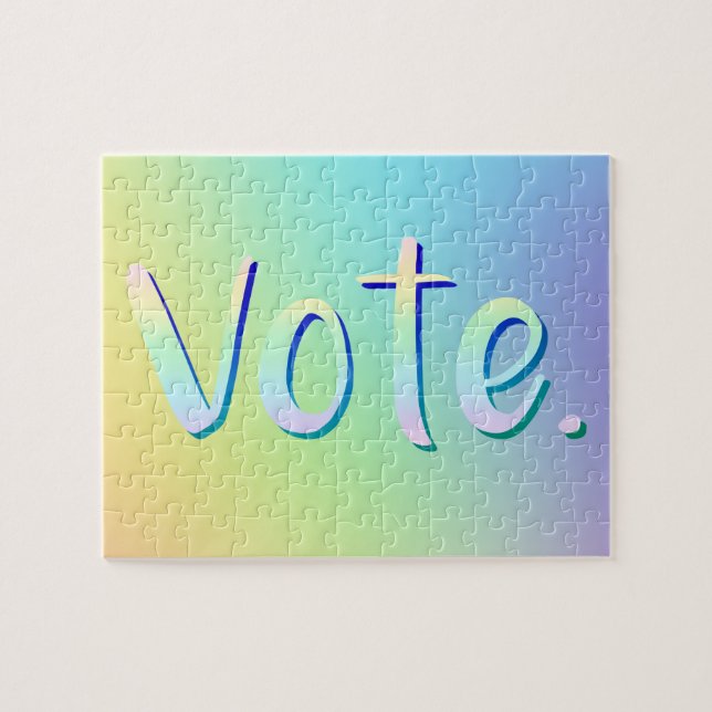 "Abstimmung." Pastel Rainbow Gradient Jigsaw Puzzl (Horizontal)